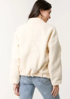 Blue Vanilla Ivory Faux Shearling Jacket