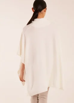 Blue Vanilla Ivory High Neck Poncho