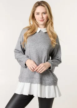 Blue Vanilla Light Grey 2in1 Cut & Sew Sweater