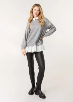 Blue Vanilla Light Grey 2in1 Cut & Sew Sweater