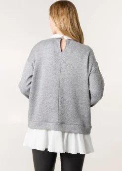 Blue Vanilla Light Grey 2in1 Cut & Sew Sweater