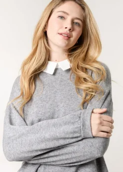 Blue Vanilla Light Grey 2in1 Cut & Sew Sweater