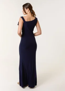 Blue Vanilla Navy Maxi Dress With Metal Detailing
