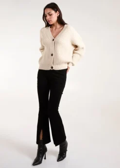 Blue Vanilla Stone Button Front Cardigan