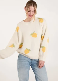 Blue Vanilla Stone Lemons & Leaves Detail Jumper