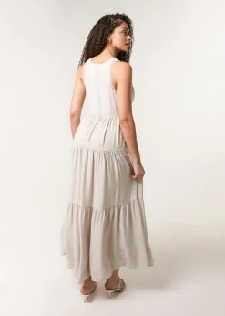 Blue Vanilla Stone Maxi V Neck Dress