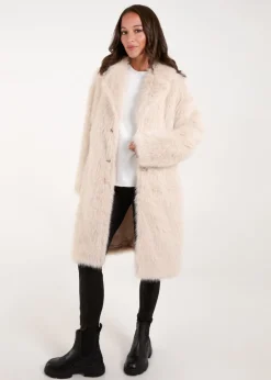 Blue Vanilla Stone Plush Fur Coat