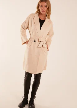 Blue Vanilla Stone Waist Detail Trench Style Jacket