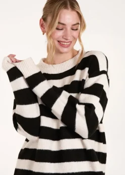 Blue Vanilla Stone Wide Stripe Crew Neck Jumper Dress