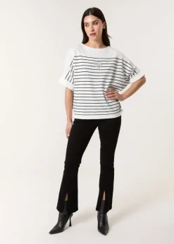 Blue Vanilla White Top With Horizontal Stripe