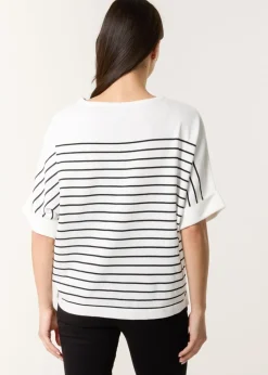 Blue Vanilla White Top With Horizontal Stripe