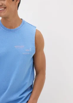 Blue Washed Tank Vest