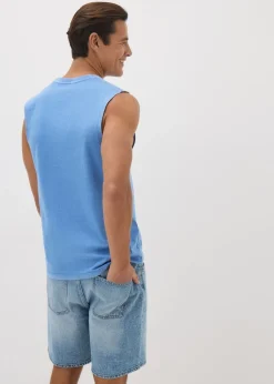 Blue Washed Tank Vest