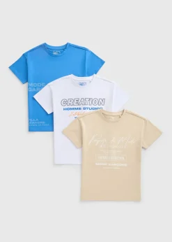 Boys 3 Pack Multicolour T-Shirts (7-15yrs)