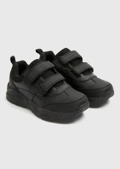 Boys Black Scuff Resistant School Trainers (Younger 8-Older 6)