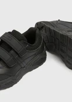 Boys Black Scuff Resistant School Trainers (Younger 8-Older 6)