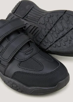 Boys Black Scuff Resistant School Trainers (Younger 10-Older 6)