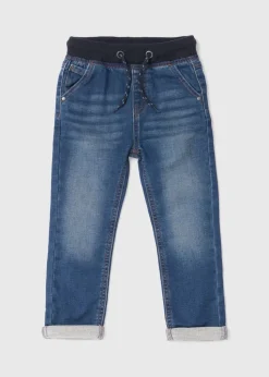Boys Blue Ribbed Waist Jeans (1-7yrs)