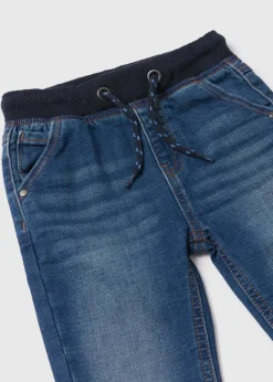 Boys Blue Ribbed Waist Jeans (1-7yrs)