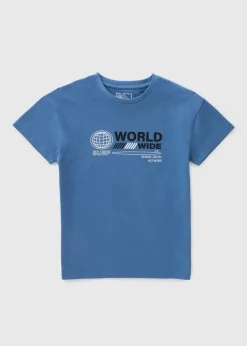 Boys Blue Worldwide T-Shirt (7-15yrs)