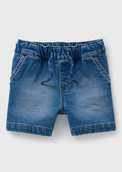 Boys Light Wash Knitted Denim Shorts (1-7yrs)