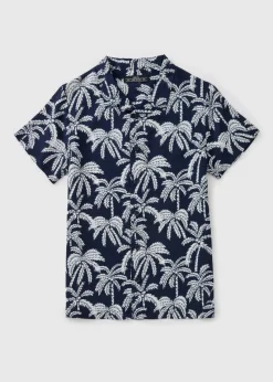 Boys Navy Palm Shirt (7-15yrs)