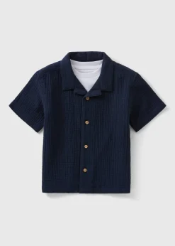 Boys Navy Tee & Shirt Set (1-7yrs)