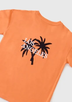 Boys Orange Los Angeles T-Shirt & Shorts Set (7-15yrs)
