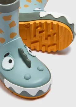Boys Sage Dino Wellies