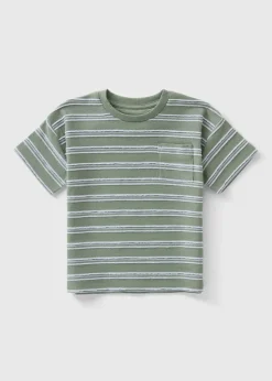 Boys Sage Green Striped T-Shirt (1-7yrs)