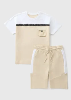 Boys Stone Taped T-Shirt & Shorts Set (7-15yrs)