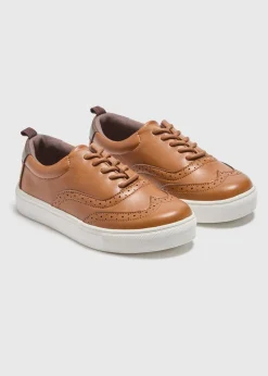 Boys Tan Causal Brogues (Younger 10-Older 6)