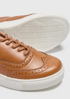 Boys Tan Causal Brogues (Younger 10-Older 6)