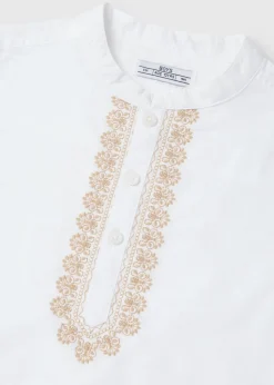 Boys White Eid Kurta Shirt (7-13yrs)