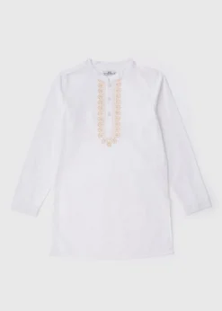 Boys White Eid Kurta Shirt (1-7yrs)