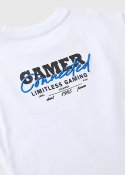 Boys White Gamer T-Shirt (1-7yrs)