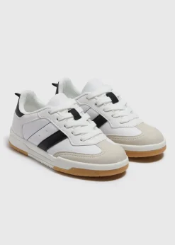 Boys White Lace Trainers (Younger 10-Older 6)