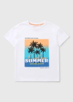 Boys White Summer Ombre T-Shirt (7-15yrs)