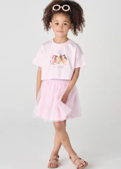 Brand Threads Disney Princess Pink Daywear Top and Tutu Set (1-5 Years)