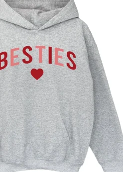 Brands In Besties Heather Grey Hoodie (3-13 Years)