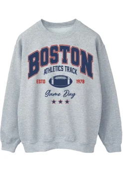 Brands In Boston Athletics Track Adult Heather Grey Sweatshirt
