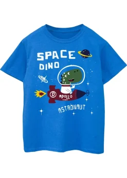 Brands In Dinosaur Dino Space Kids Royal Blue T-Shirt (3-13 Years)