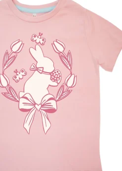 Brands In Easter Bunny Wreath Girls Pink Hearts Pyjamas (3-8 Years)