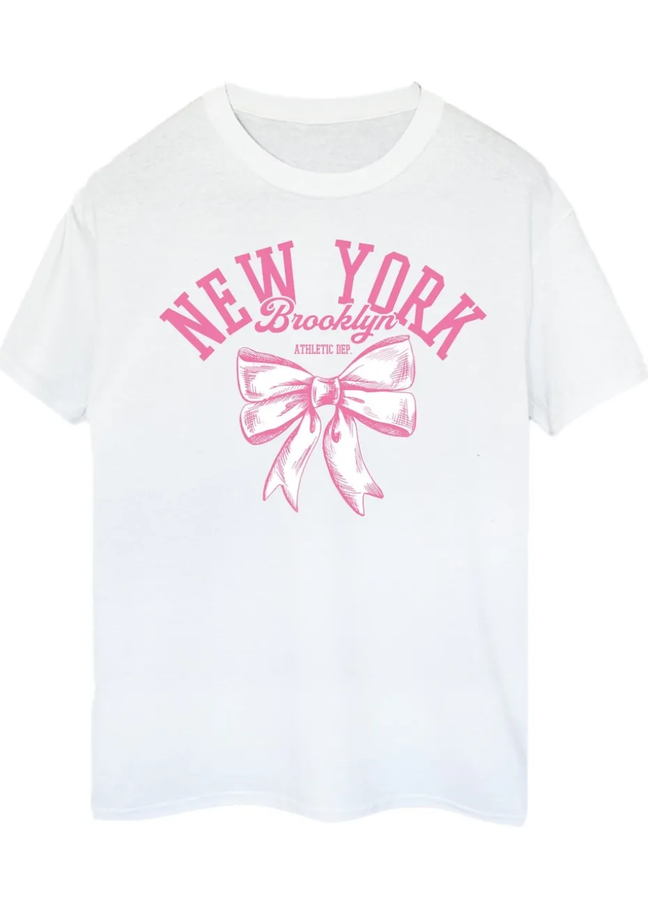 Brands In New York Brooklyn Bow White Boyfriend Fit T Shirt