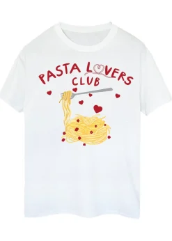 Brands In Pasta Lovers Club White Boyfriend Fit Graphic T-Shirt
