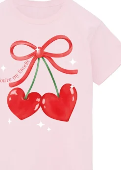 Brands In Pink Cherry Hearts T-Shirt (3-13 Years)