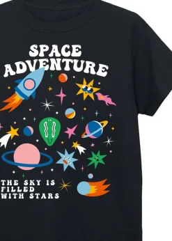 Brands In Space Adventure Kids Black T-Shirt (3-13 Years)