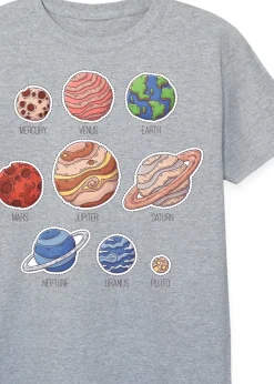 Brands In Space Solar System Kids Heather Grey T-Shirt (3-13 Years)
