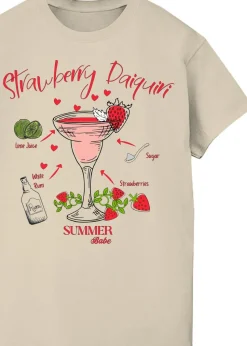 Brands In Strawberry Daiquiri Summer Sand Boyfriend Fit Graphic T-Shirt