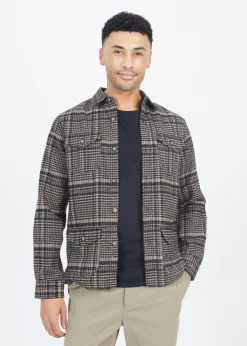 Brave Soul Black Cotton Blend Long Sleeve Check Shirt